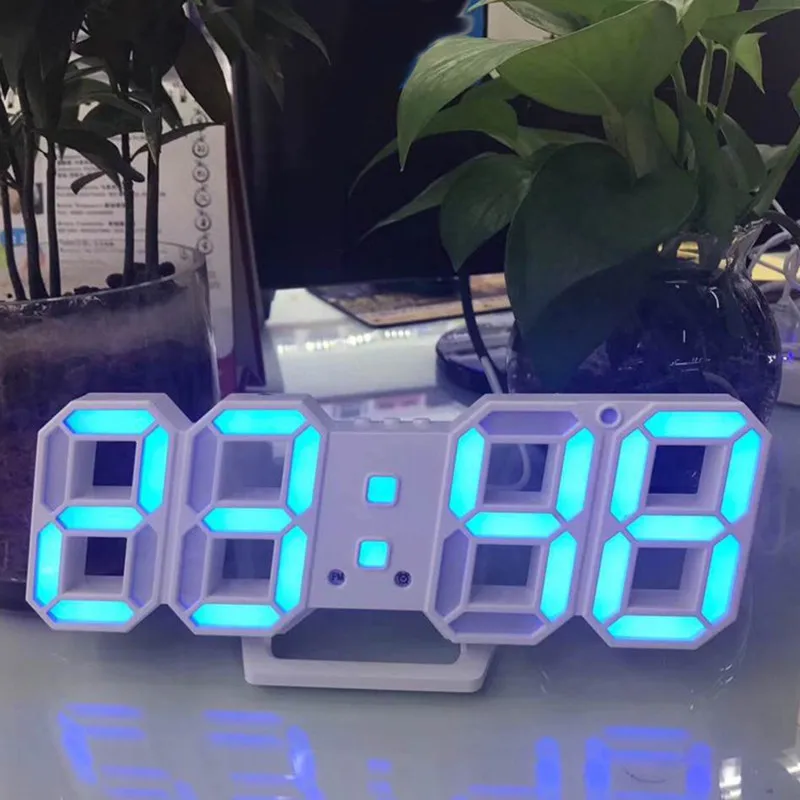 

2019 3D LED digital Alarm table Clock Automatic brightness adjustment USB Charging led time display kitchen office decor