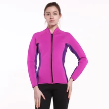 Женская верхняя часть Гидрокостюма 2 мм неопреновый гидрокостюм куртка длинный рукав передняя молния гидрокостюм рубашка для дайвинга Сноркелинга серфинг Каякинг розовый