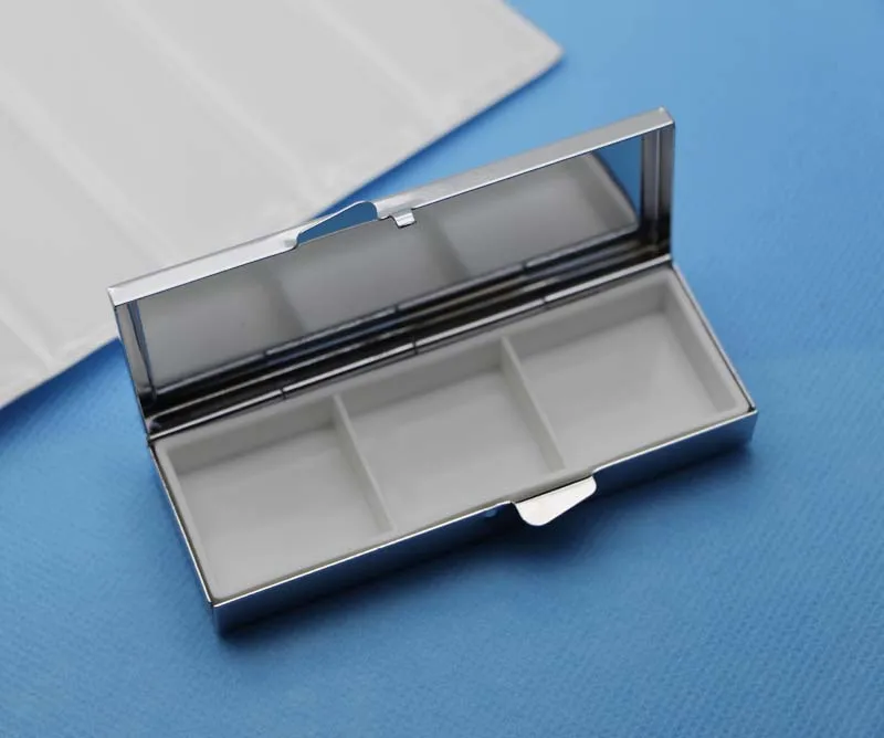 5 шт покрытые серебром металлический контейнер для лекарств эпоксидной смолой Стикеры-пустой отсек контейнер, коробка для таблеток и пробных заказов мы используем PYC03S - Цвет: PYC03S