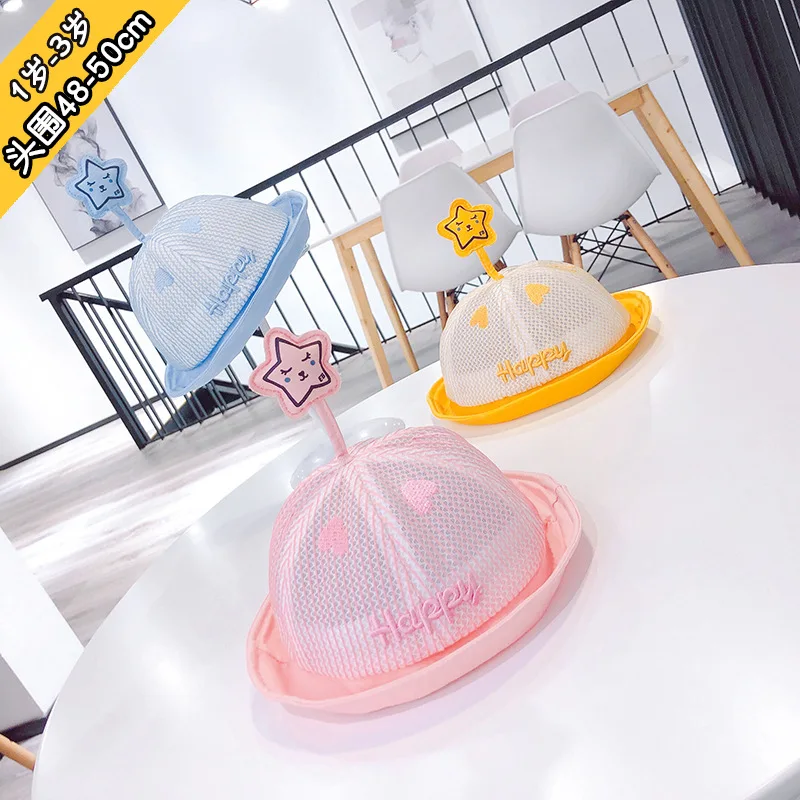 

1 to 3 years old Han edition summer new children hat baby antenna basin caps thin section sunhat sunscreen caps baby cap XA 243