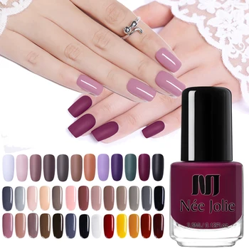 

NEE JOLIE Fast Dry Nail Art Polish Varnich Gray Coffee Series Glitter DIY Nail Polish 3.5ml For Decoration Salon Pro