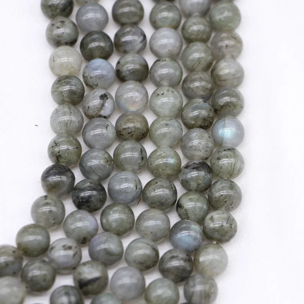 Оптом 4 6 8 10 12 мм натуральный камень белый спектролит Круглые бусины для самостоятельного изготовления ювелирных изделий браслет ожерелье
