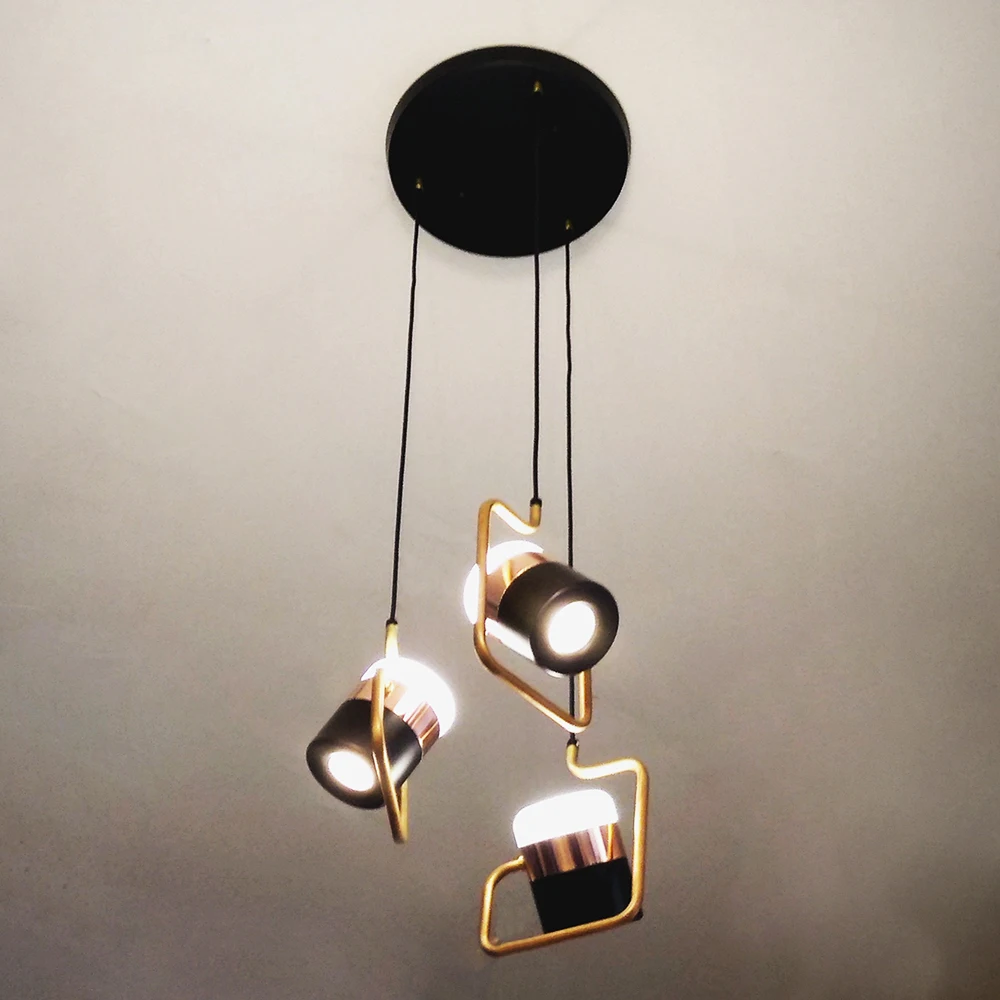 

Pendant Light Hanging Lamp Simplify European Black White modern dining room creative Rotation Livingroom Bar Lighting 110-240V