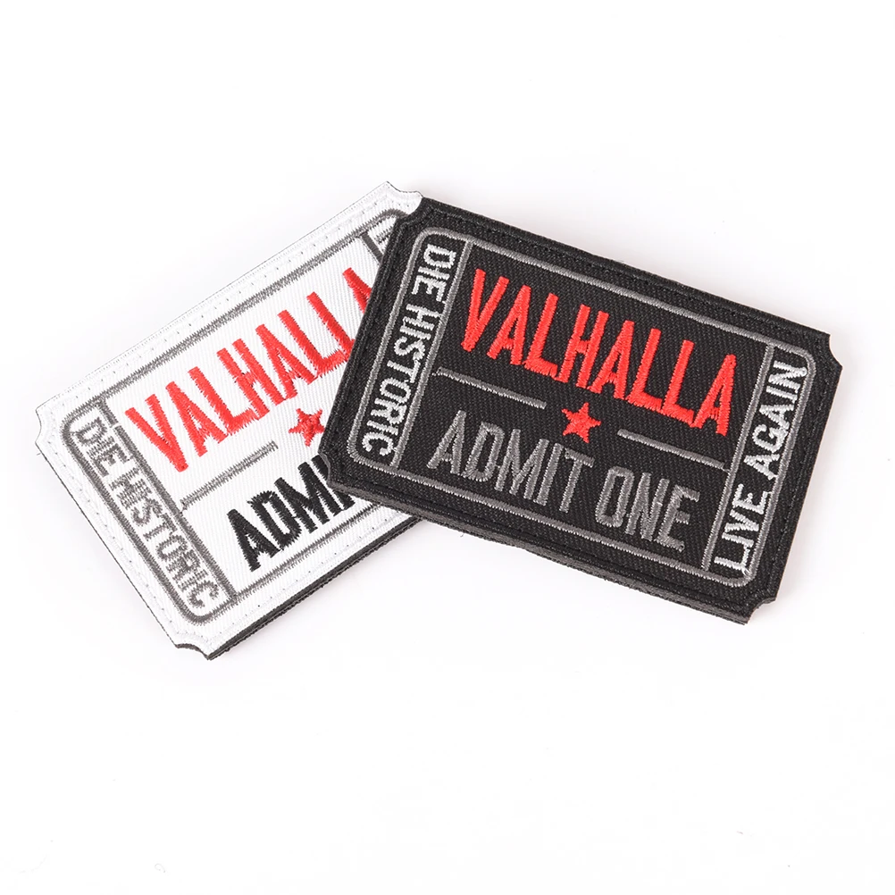 

Max Armband Mad Stickers Army Tactical Ticket to Valhalla Morale Badge Military Vikings Fabric Embroidered Patch Fabric