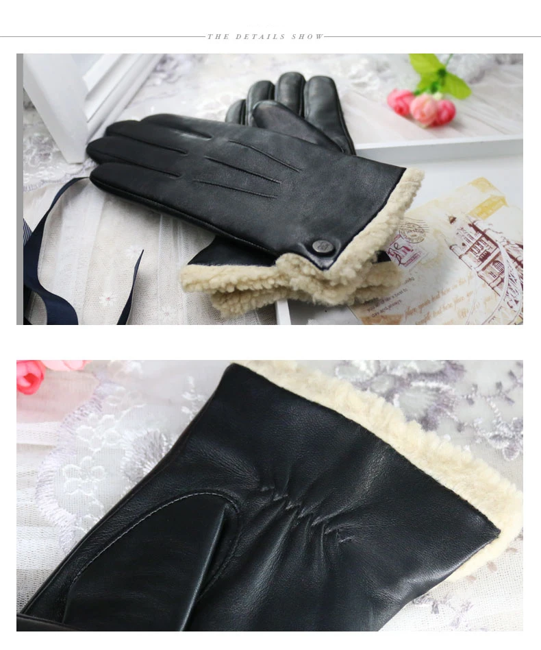 Высококачественные женские перчатки из натуральной кожи, осенне-зимние теплые бархатные Модные Простые перчатки из овчины, женские NW181-1