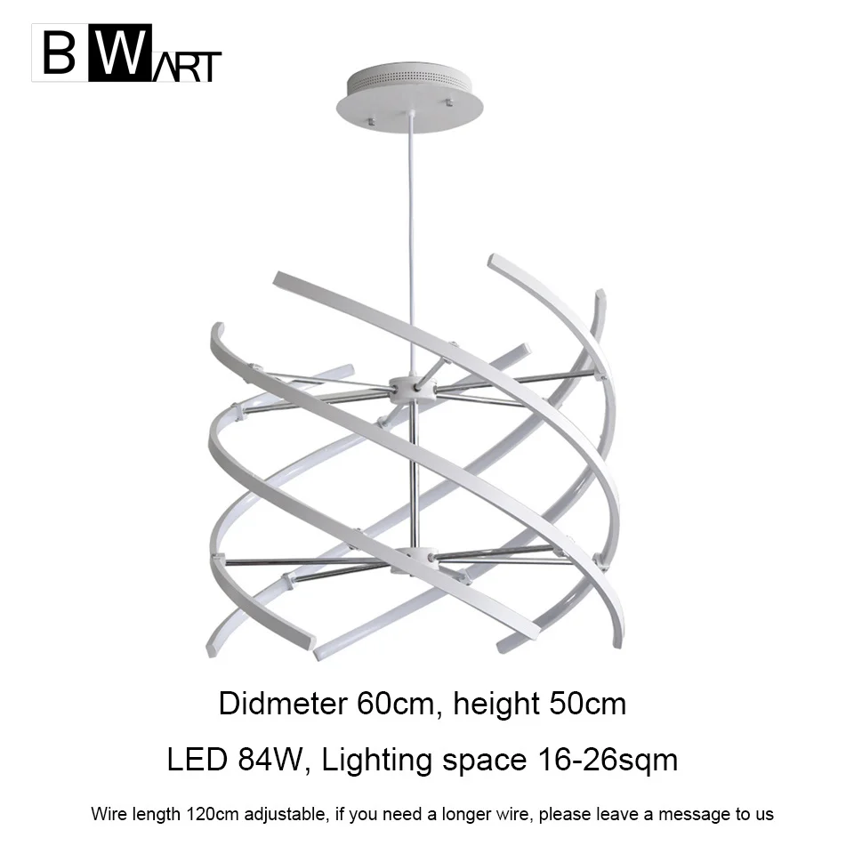 BWART алюминиевый светодиодный подвесной светильник, светильник в стиле лофт, декоративная линия, подвесная люстра, светильник для столовой, офиса, конференц-зала - Цвет абажура: DIA60X54CM