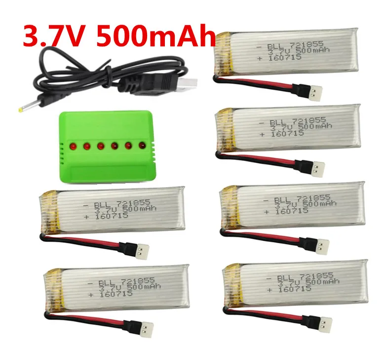 

BLL wltoys V966 V977 V930 Q282 RC helicopter 3.7V 500mah Li-po battery*6pcs+6 in 1 charger box free shipping