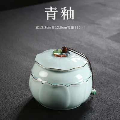 Китайский чай может керамическая герметизация бак большой бытовой Пуэр Черный Зеленый Упаковочная коробка для чая влагостойкий хранения чай caddy - Цвет: 1