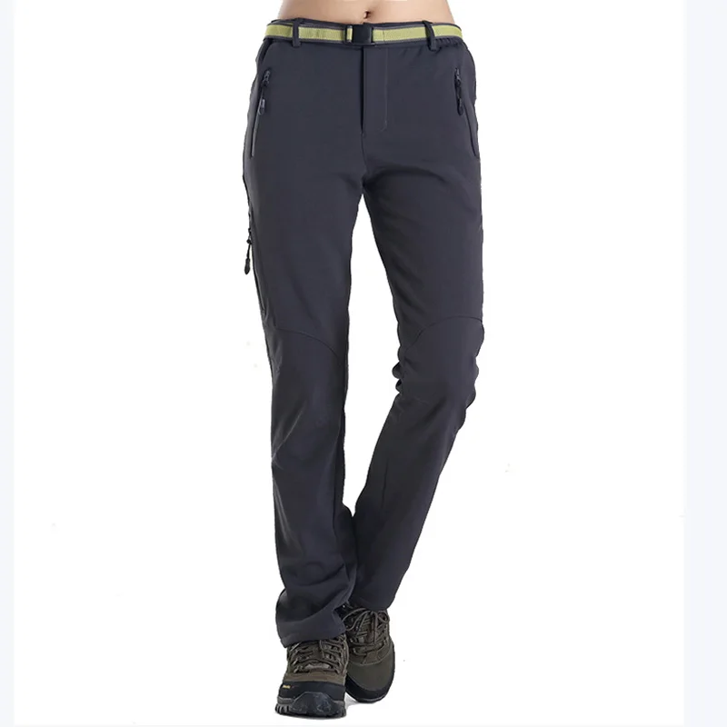 Shifuren 2017 invierno mujeres Softshell Pantalones de senderismo térmica caliente polar interior femenina deportes al aire libre trekking camping esquí Pantalones