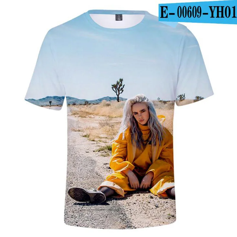 Хип хоп модная брендовая одежда Billie Eilish Мужская 3D футболка для женщин уличная повседневное короткий рукав Футболка Homme Camiseta Hombre