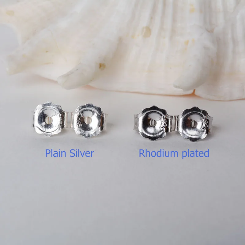 Solid .925 Sterling Silver Locking Earring Backs, Safety Secure  Hypoallergenic Silver Earring Backs for Studs