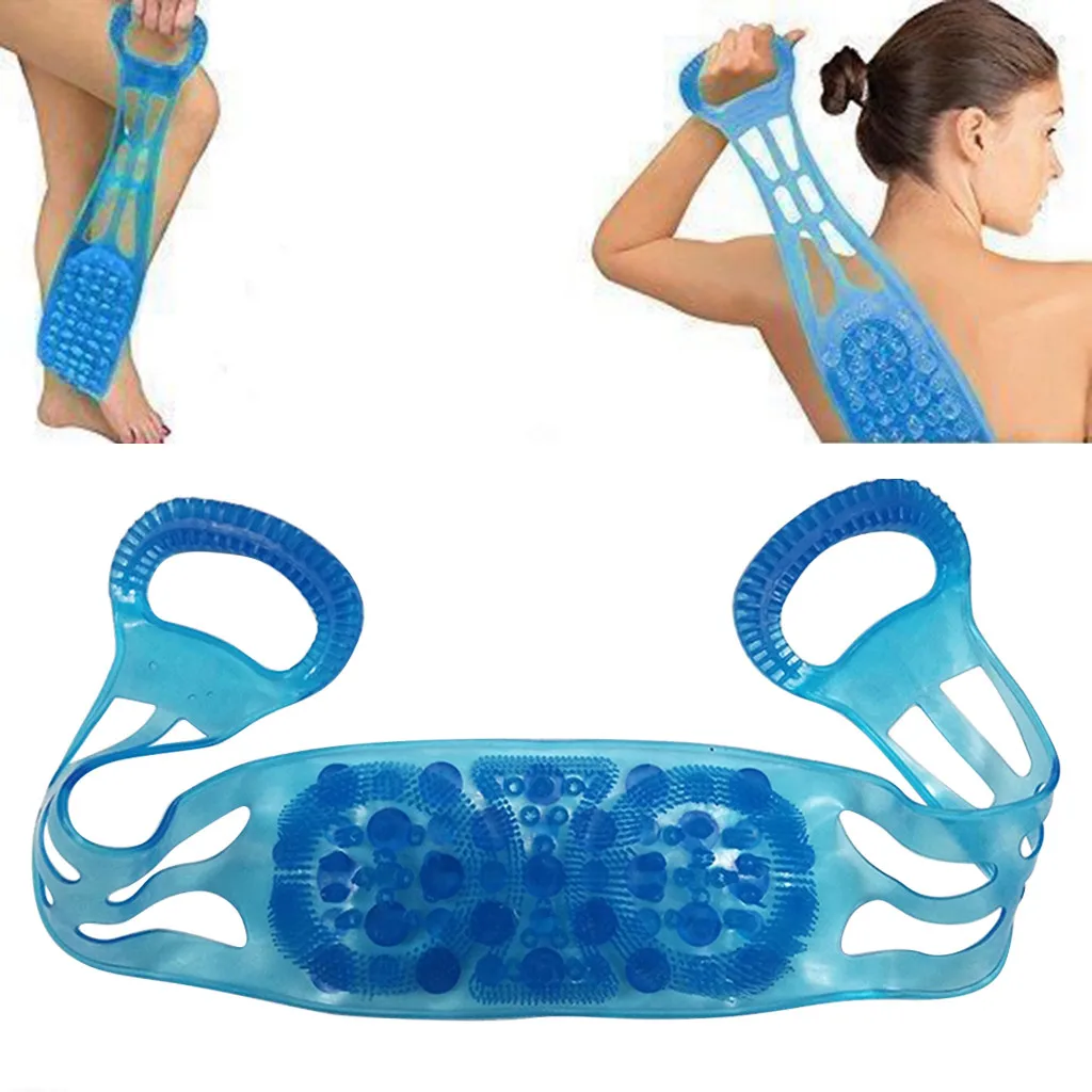 

Bath brush double-sided back scrub body massage brush silicon back washing rod L0411