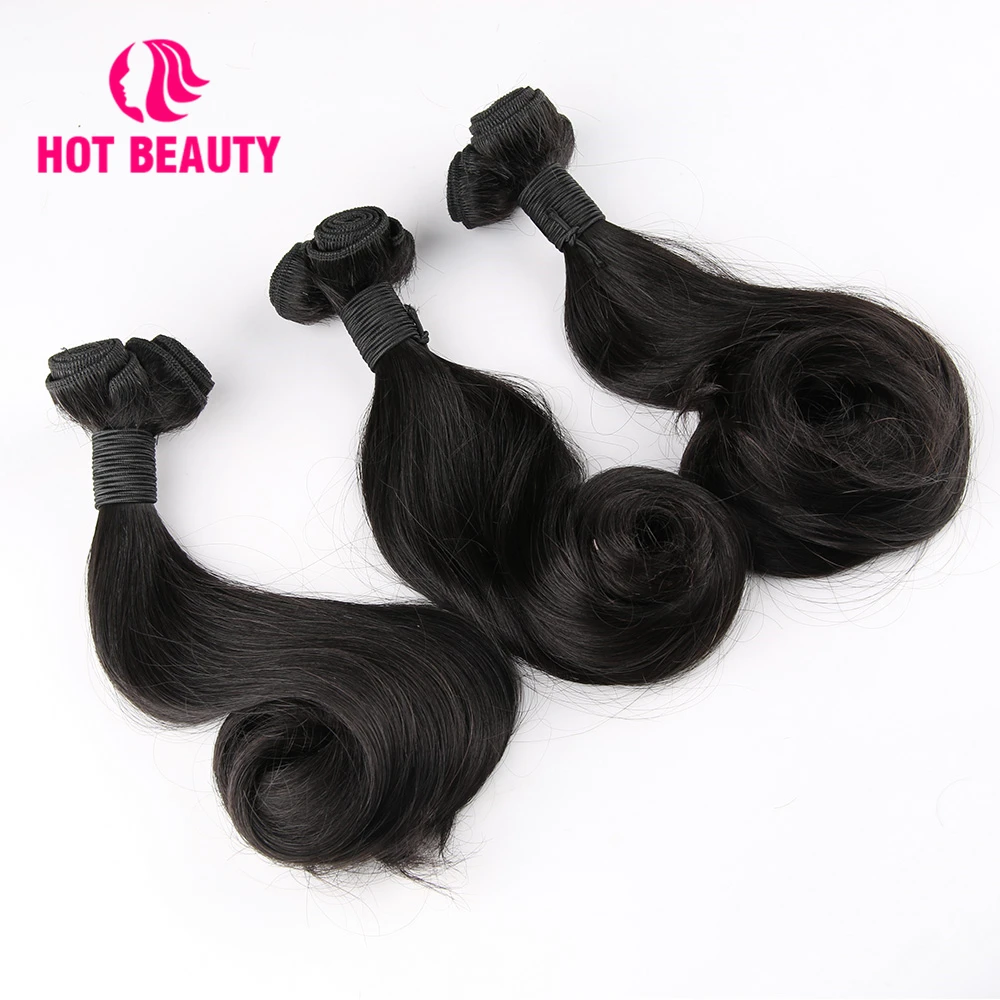  Hot Beauty Hair Human Hair Bundles Brazilian Virgin Hair Extension 8-22 Inch Natural Color Bouncy C