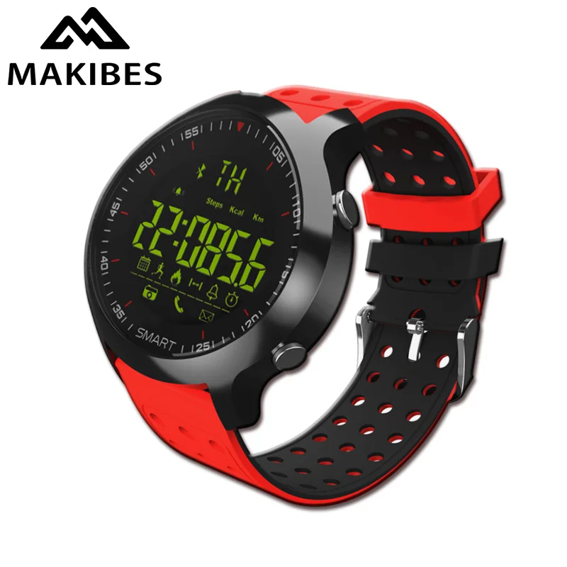 

Makibes EX18C Sports Watch 5ATM waterproof rate Call notification Smart Watch Bluethooth 4.0 Remote control Alarm Clock Watch