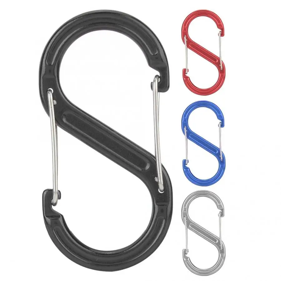 

Multifunctional 8 Shape Key Chain Light-weight Anti-slip 8 Shape Hook 8 Shape Carabiner For Camping/Hiking Outdoor Accessory
