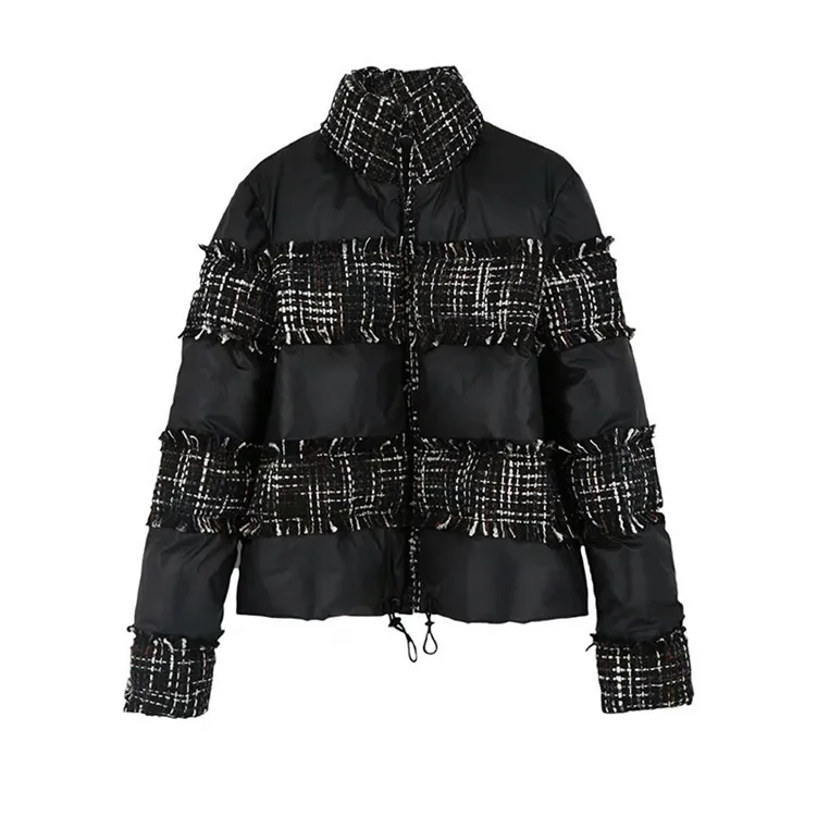 Greatest  New turtleneck tweed prepare the splicing of bread thick down cotton-padded jacket F1006 fashion co