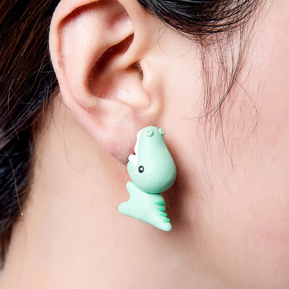 Ttpaiai 30 Handmade Polymer Clay Cute Dinosaur Earrings For Women