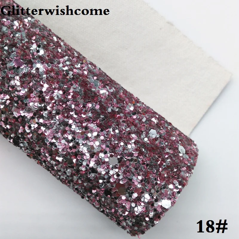 Glitterwishcome 30X134 см мини-рулон синтетическая кожа, массивная блестящая кожа ткань винил для луков, GM021 - Цвет: 18