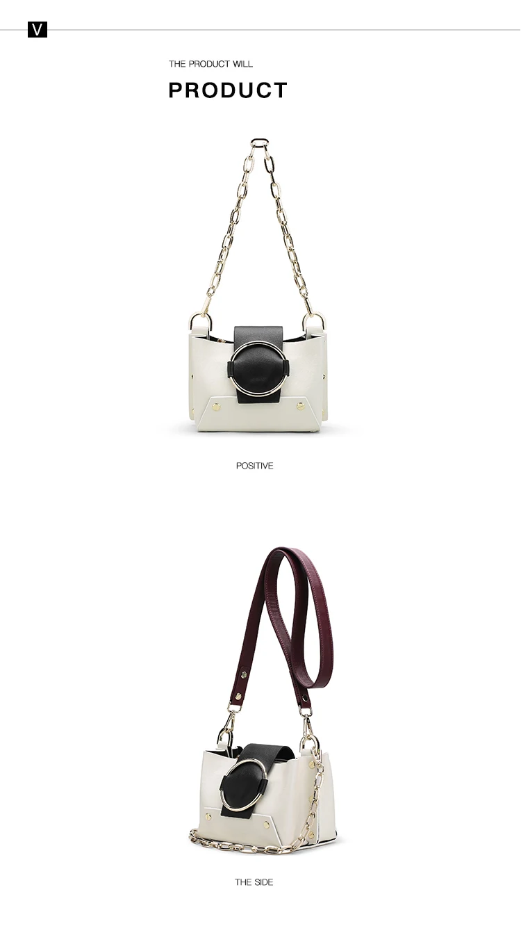 Женская сумка из натуральной кожи с заклепками, известный бренд, металлическое кольцо, цепь, сумка из коровьей кожи, женская сумка, модная повседневная сумка-мессенджер