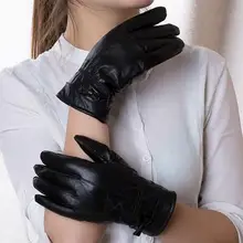 Осенние и зимние женские перчатки из овечьей кожи женские теплые перчатки женские зимние перчатки для дайвинга Большие размеры