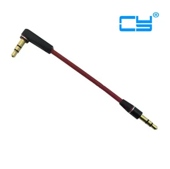 

10cm 90 Degree Angled Short 4 pole 3.5mm to 3.5mm Audio Cable Plug jack 3.5 male to male Car Sound Wire headphone 50pcies/lot