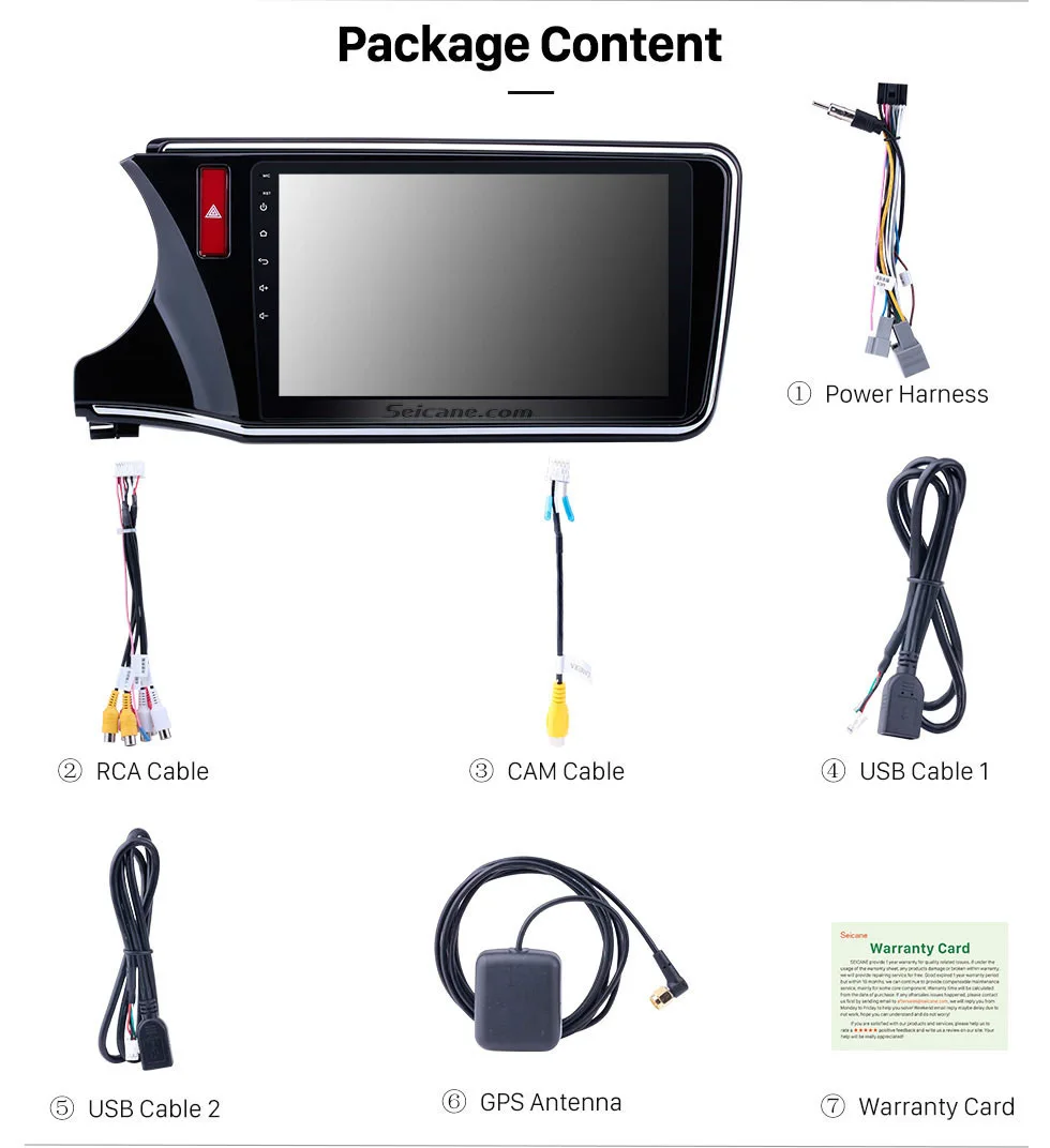 Top Seicane For 2014 2015 2016 2017 Honda CITY Left Hand Drive 2Din Android 8.1 10.1" GPS Car Radio Audio Stereo Multimedia Player 19