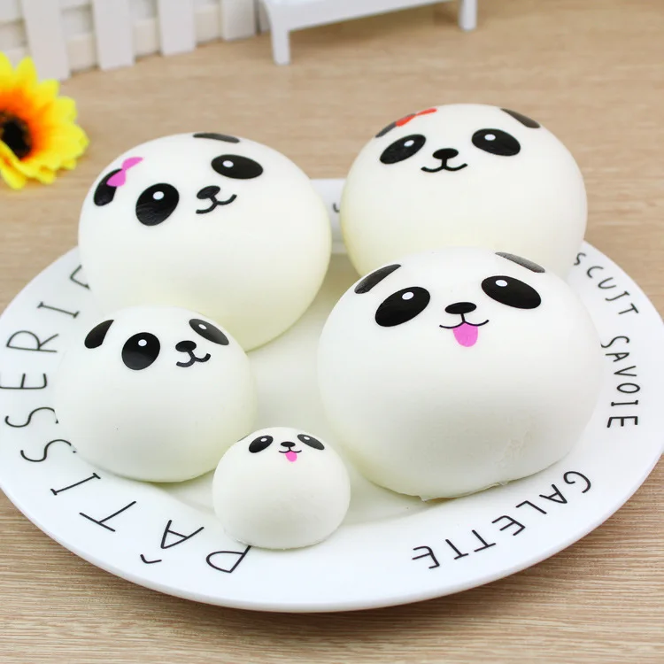 

New Cute Cartoon Face Squishy Panda Buns Panda Squishies Super Slow Rising Fruits Scented Squeeze Stress Relief Toys Bread E