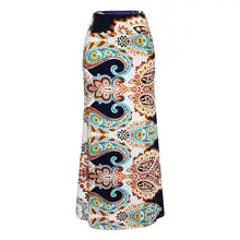 Женская Повседневная летняя богемная высокая талия печать парео для пляжа макси длинная юбка Женская Новинка одежда модная мягкая уличная цветы