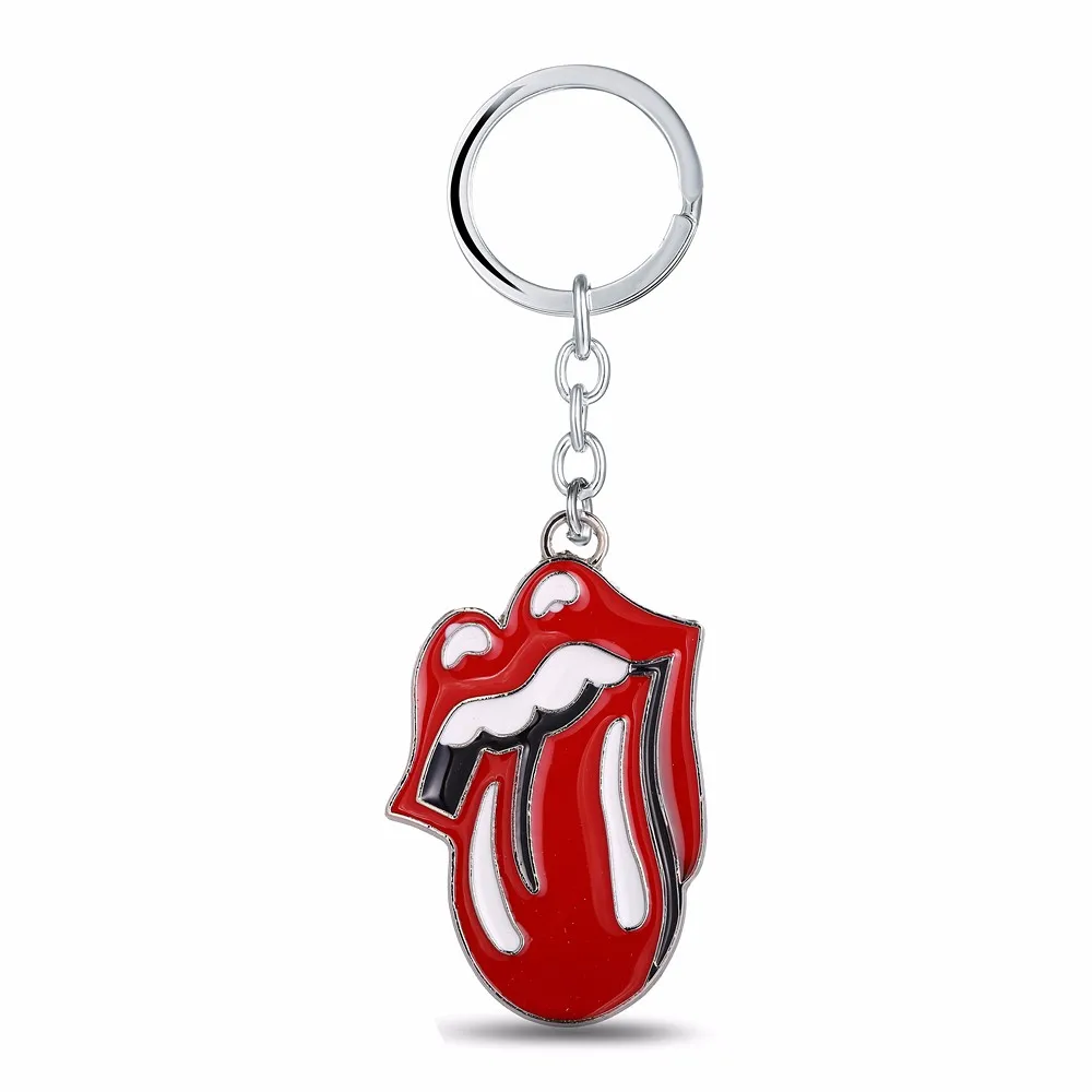 

Hot Band Music Rock Band keychain Red Tongue keychain Enamel Charm Key Chain Statement Jewelry
