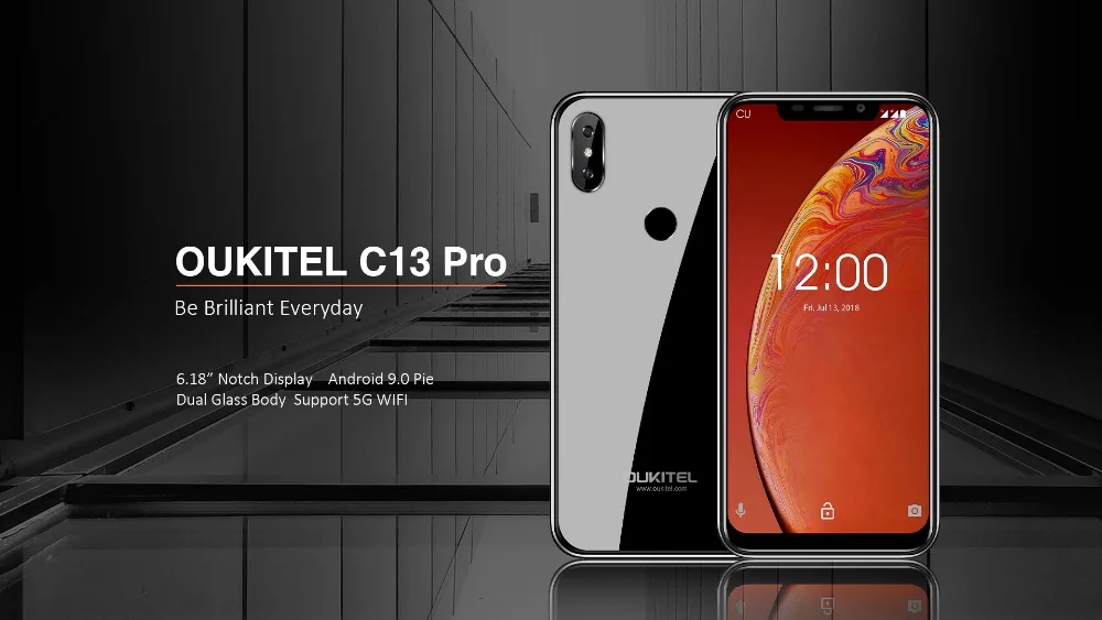 OUKITEL C13 Pro 6,1" 19:9 2 ГБ 16 ГБ Android 9,0 мобильный телефон MT6739 Четырехъядерный 4G LTE 5G/2,4G wifi смартфон распознавание лица отпечаток пальца