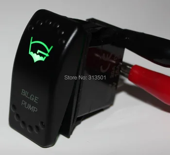 

BILGE PUMP 3P SPST ON/OFF Green & Blue Led Light Rocker Switch 24V 12V For Car Marine Boat