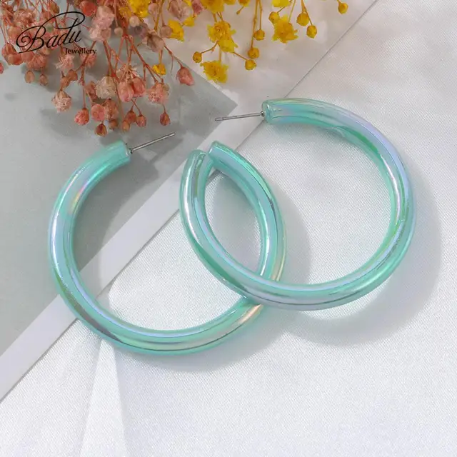 Фото badu красочные большие серьги кольца для женщин 2019 новая мода цена