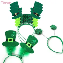 Taoup 1 шт зеленая шляпа Headbad Happy ирландский фестиваль украшения ирландский фестиваль вечерние Поставки Зеленый Цветы Happy ST. Патрика