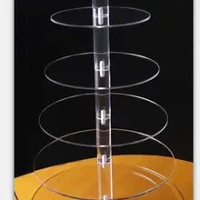 Изысканный Прозрачный акриловый торт башни/Подробная информация о кекс Подставки круглый кристалл полимера 6 уровня большая тарелка Размеры украшения