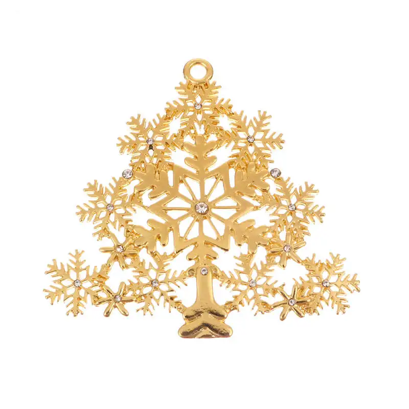 Zinc Alloy Pendants Christmas Pendant Drop Ornaments Tree Golden Xmas