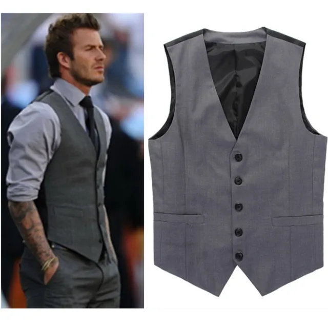 Grau Slim Fit Kleid Westen Fur Manner David Beckham Formale Herren Anzug Westen Hochzeit Armellose Jacke Blazer Chaleco Hombre Dress Vests For Men Suit Vestdress Vest Aliexpress