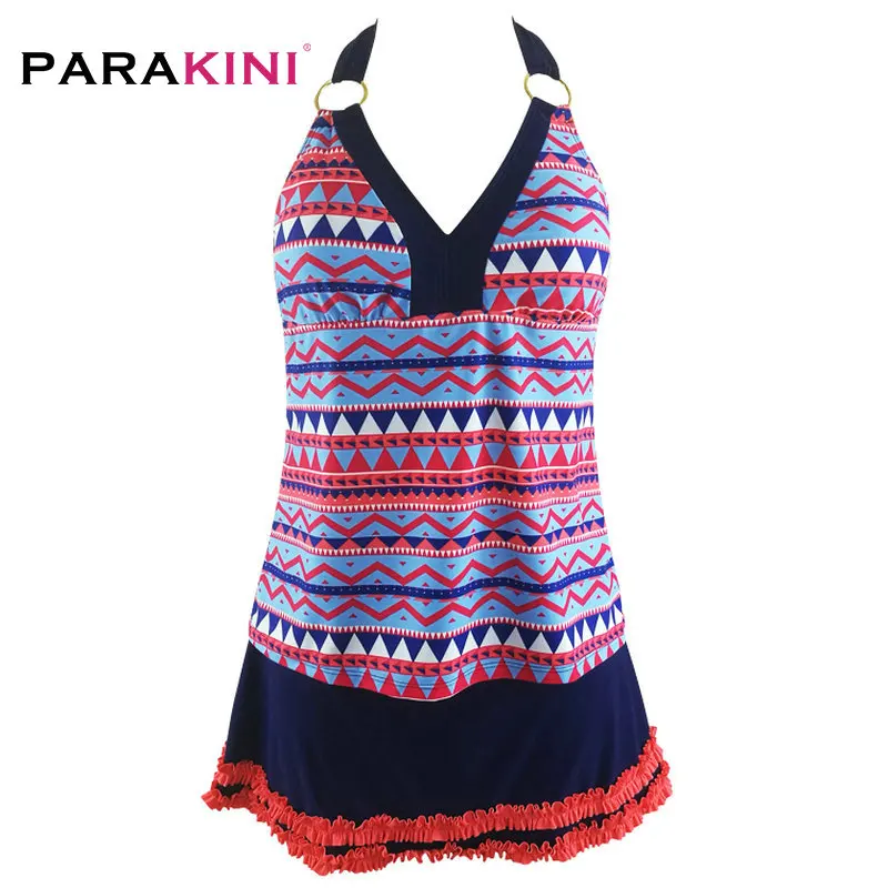

PARAKINI Swimwear Women 2019 New Costume Swimsuit Skirt Tankini Set Plus Large size Ladies Female Swim Wear Bathing Suit