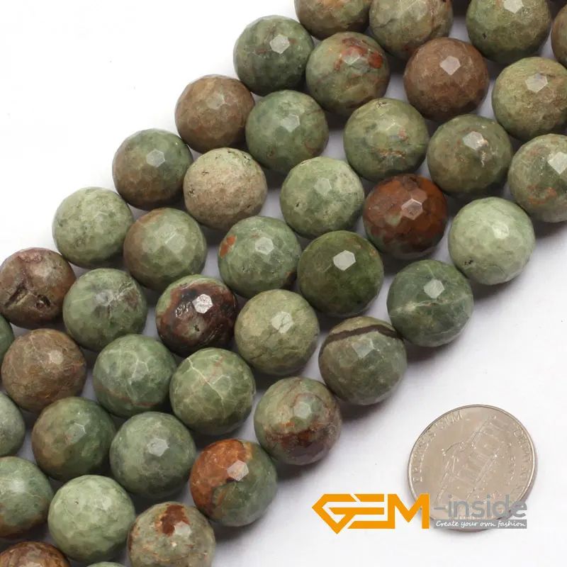 

12mm 14mm Round Faceted green Opal Beads Natural Stone Beads DIY loose beads For Jewelry Making Strand 15" Wholesale !