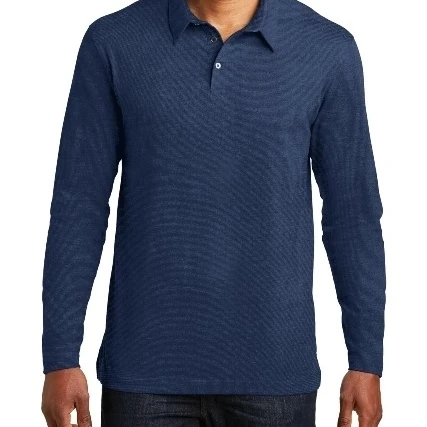 Port Authority K577LS Mens Long Sleeve Meridian Cotton Blend Polo T-Shirt Estate Blue - Small (1)