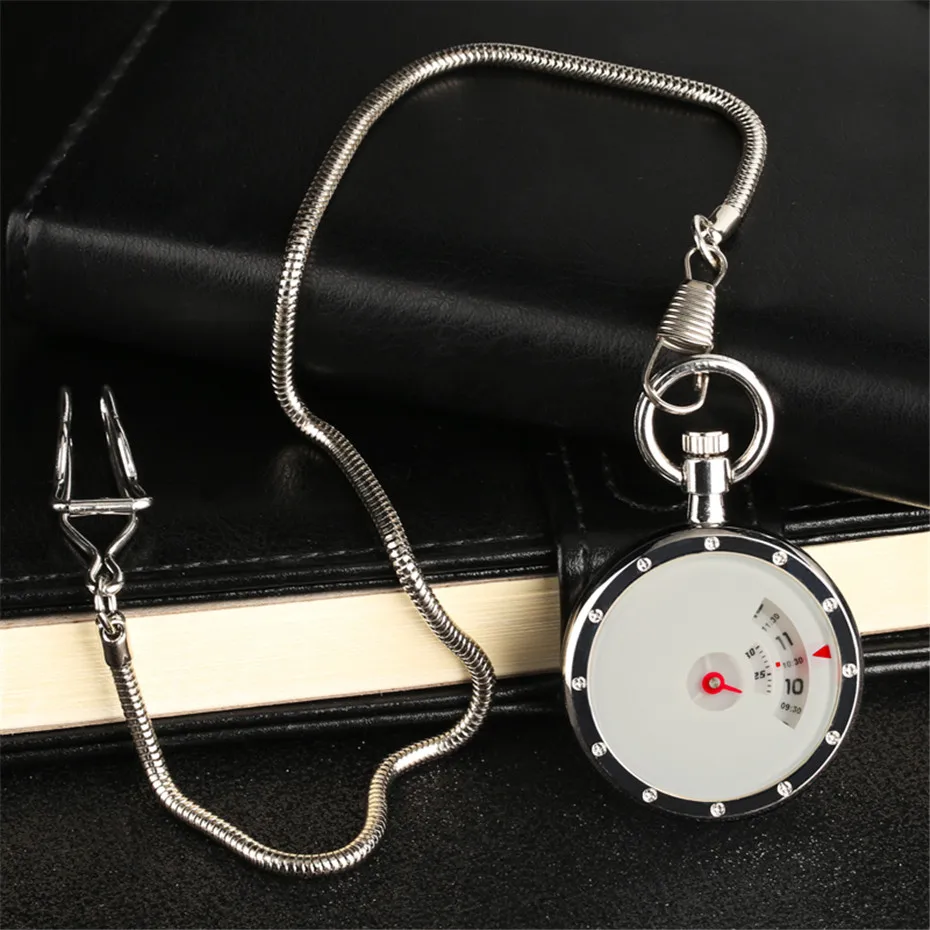 Высокое качество Для мужчин Для женщин кварцевые карманные часы 2018 простой белый треугольный набора для мужской часы с цепочкой кулон для