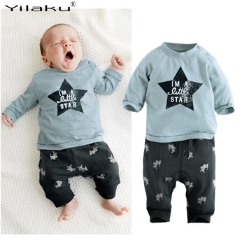 

Yilaku Baby Boy Clothing Set Long Sleeve Tops + Pants 2pcs Star Printing Clothes For Baby Kids Children Outfits Set FF012