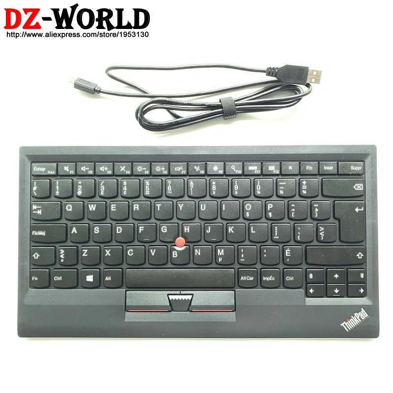 

New Original for Lenovo Thinkpad KU-1255 French Canadian USB Keyboard with trackpoint little red mouse computer laptop 03X8726