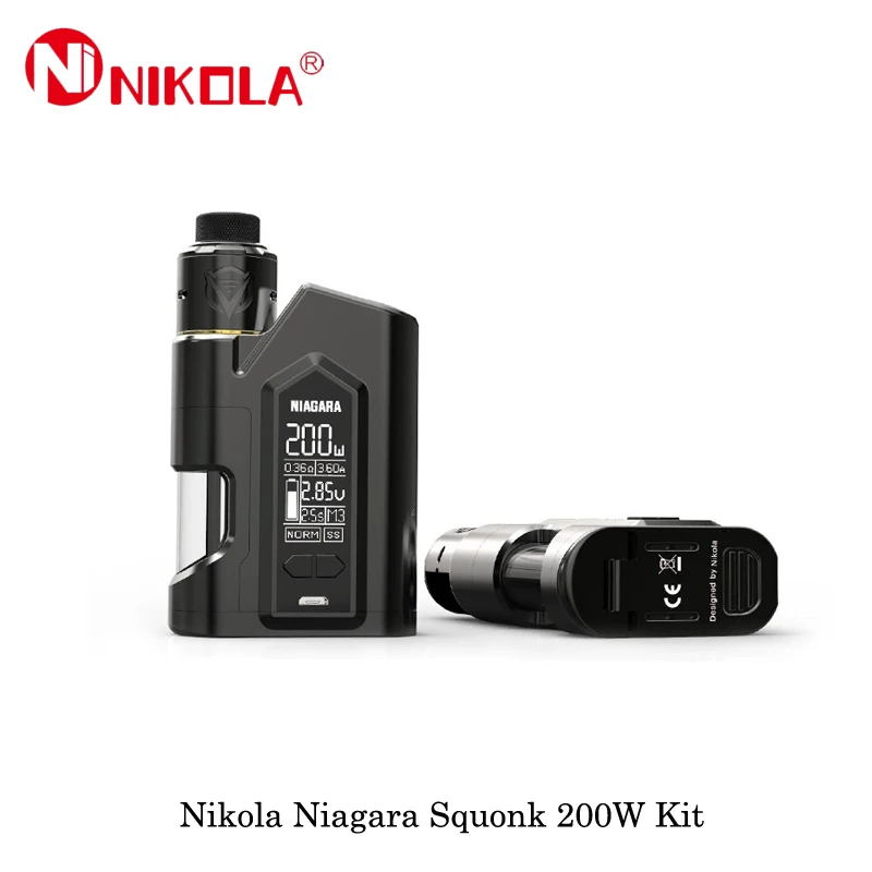

Electronic Cigarettes Squonker Kit Nikola Niagara Squonk 200W Squonker Box Mod Powered Niagara Squonk RDA Vape Vaporizer 18650