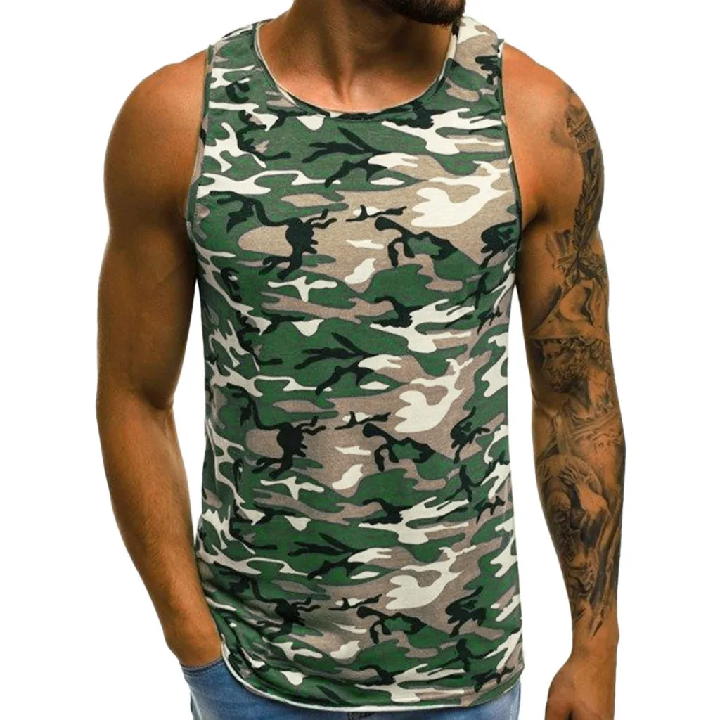 

Sleeveless shirts tank top men Fitness shirt mens singlet Bodybuilding workout gym vest fitness men New Camouflage print 5.11