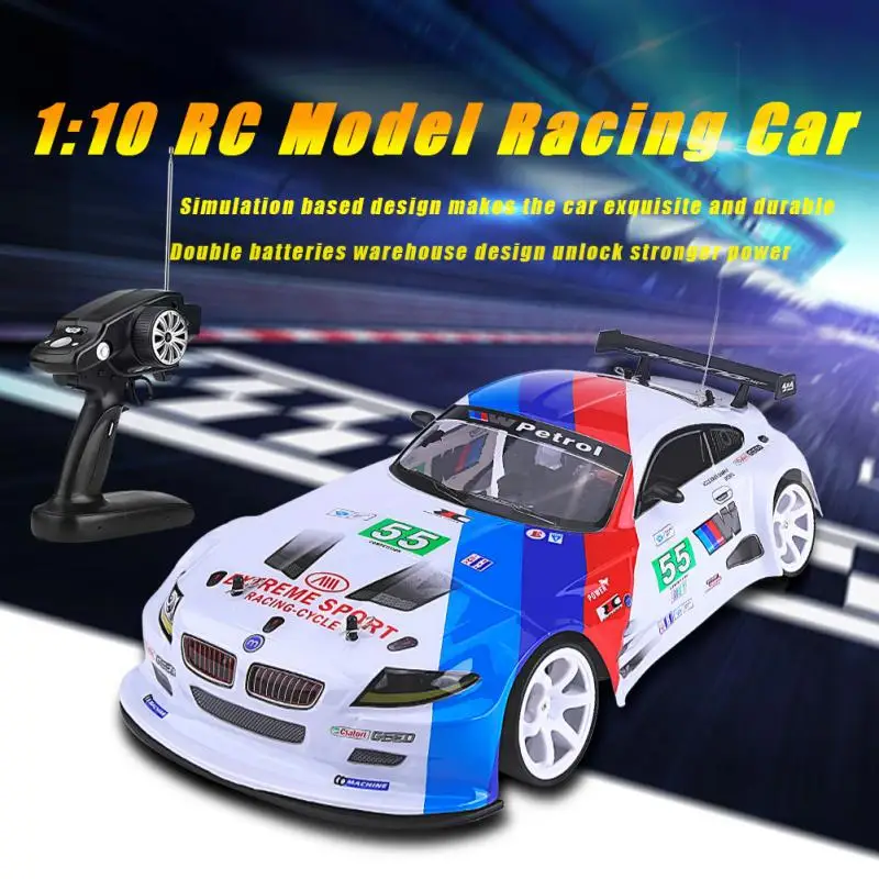 

1:10 RC Car Remote Control Racing Car Model High Speed With LED Light Double Battery 1:10 Model Vehicle Toys For Kids Boy Gifts