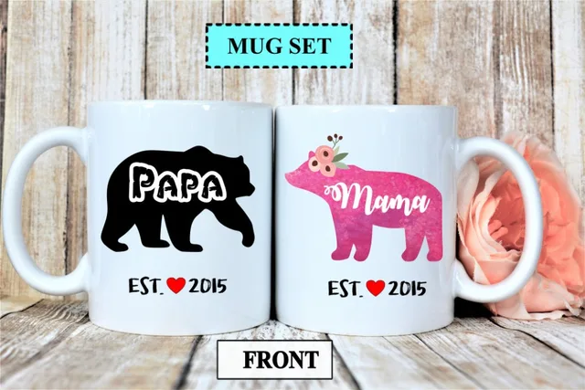 custom year couple new parents gifts mugs beer travel milk cup