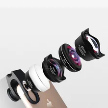 Телефон Профессиональный 4in 1 объектив камеры комплект 16 мм широкоугольный 105 мм Марко 65 мм телескоп 238 рыбий глаз внешние линзы для смартфона