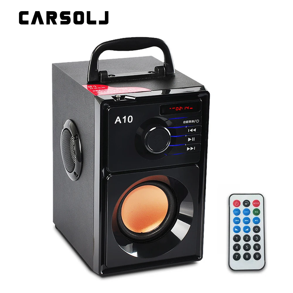 CARSOLJ стерео деревянный сабвуфер Bluetooth динамик FM радио портативный s Mp3