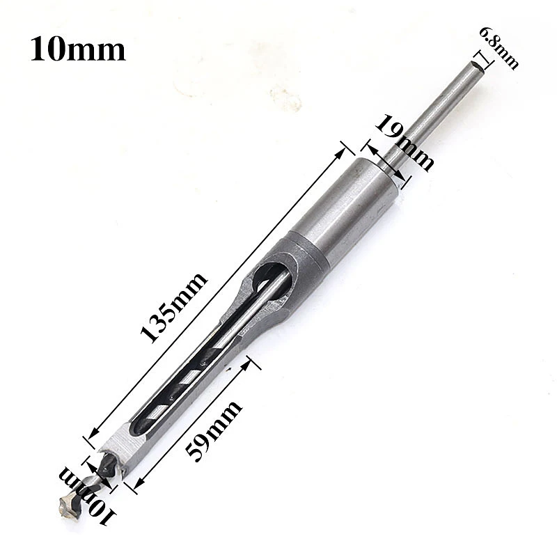 

HSS Twist Drill Bits Woodworking Drill Tools Square Auger Mortising Chisel Drill Set Drill Hole Extended Saw 6.0/8/10/12.5mm
