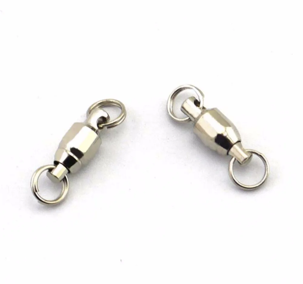 size 0 spinner bait ball bearing swivels with 2 split rings nickle